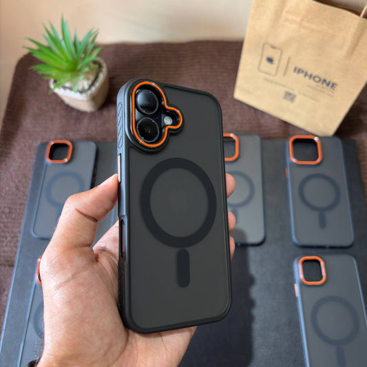 Frosted Matte Case with Orange Camera Ring